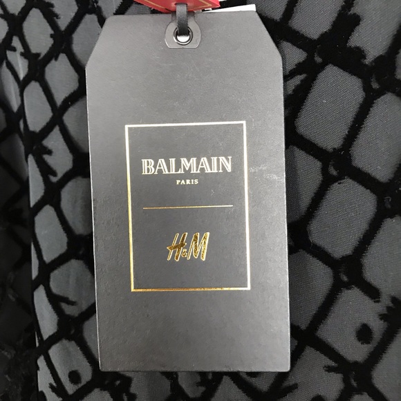 Balmain X H&M Black Velvet Pants Size 10 - Picture 4 of 8